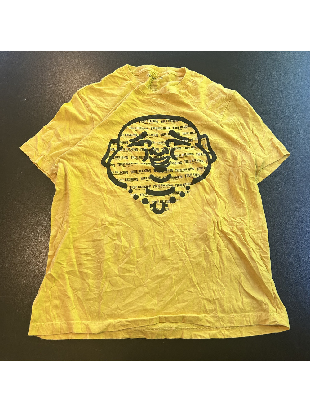 Vintage y2k True Religion yellow graphic T-shirt